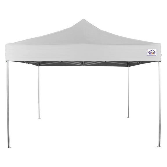 Impact Canopy 10 x 10 Pop Up Canopy Tent, Straight Leg Shelter, Ultra Light Aluminum Frame, UV Coated, Canopy Accessories, White