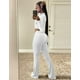 thumbnail image 4 of Conjunto informal de 2 piezas para mujer, chándales, pantalones acampanados de cintura alta, conjuntos de entrenamiento con bolsillos Fokelyi WMZL-2183-58, 4 of 6