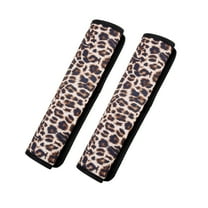 Unique Bargains 2pcs Universal Car Seat Belt Pads Cover Non-Slip Neoprene Pure Leopard