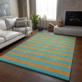 thumbnail image 6 of Addison Rugs Mayfield Washable Transitional Stripes Aqua Rectangle Rug, 10' x 14', 6 of 6