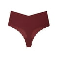 thumbnail image 3 of HVOBTTY High Waisted Soft Underwear for Women, Womens Underwear, Women's Low Waisted Adhesive Belt Invisible Seamless T-thong Thong Briefs Red, M, 3 of 4