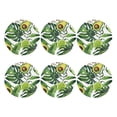 thumbnail image 2 of Bingfone Vintage Watercolor Green Tropical Leather Drinks Coasters With Set Of 6,Suitable For Home Kitchen,Coffee Cup Coasters Home Gift, 2 of 9