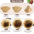 thumbnail image 2 of Coffee Filters, Unbleached Cone Filters 8-12 Cup, 200 Count Disposable Natural Paper Filters Cone Filters, 2 of 7