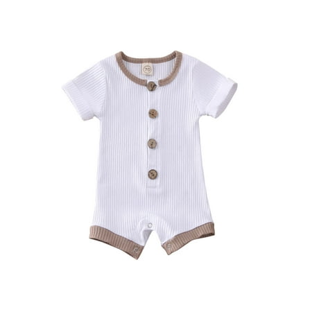 

Bmnmsl NEW Infant Baby Boy Girl Short Sleeve Romper Jumpsuit Bodysuit Outfit Clothes