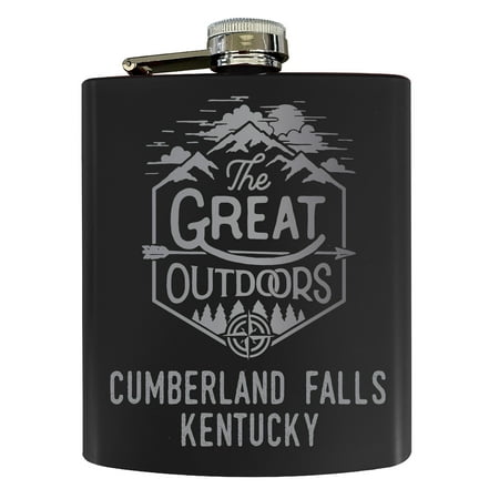 

Cumberland Falls Kentucky Laser Engraved Explore the Outdoors Souvenir 7 oz Stainless Steel 7 oz Flask Black