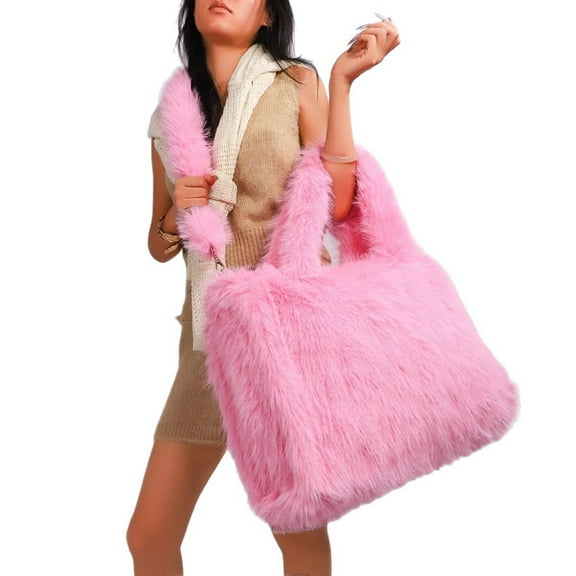Plush Bag Women's Bag Imitation Fox Hair Large Capacity Fur Tote Bag
