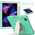 thumbnail image 2 of XYX Case for iPad Pro 11 inch (4th/3rd/2nd/1st Gen), Dual Layer Slim Heavy Shockproof Rugged Protective Cover Case with Kickstand (Mint Green), 2 of 7