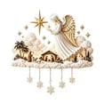 thumbnail image 2 of Diceymbol Lighted Nativity Wall Hanging Sign, Holy Birth Manger Wall Decor with Warm LED Lights and Snowflake Pendants for Christmas Home Decoration, 2 of 8