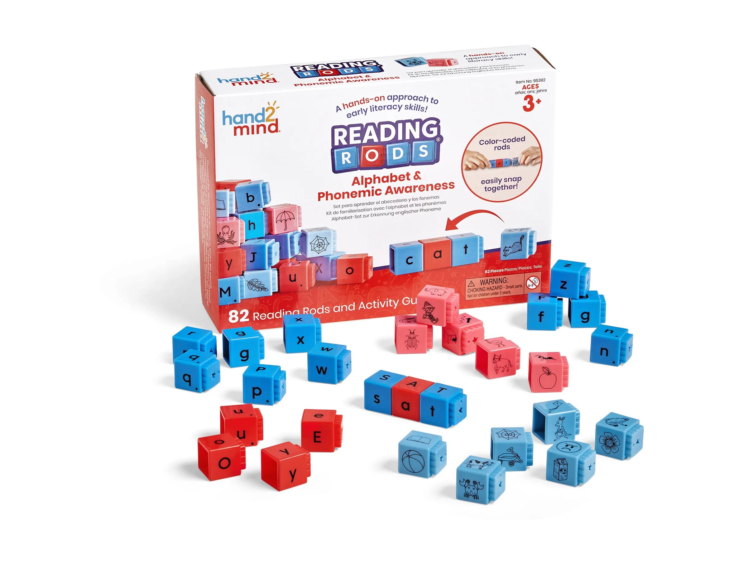 hand2mind Reading Rods Alphabet & Phonemic Awareness, Word Building Activities, Letter Blocks
