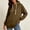 Brown, variant on Hueoook Hoodie Women Plus Size Crew Neck Casual Long Sleeve Hooded Sweatshirt with Buttons and Pockets Winter Khaki L
