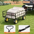 thumbnail image 3 of EastVita Heavy Duty 1200 Lbs Steel Garden Cart 3-in-1 Utility Metal Wagon Wheelbarrow with Removable Mesh Sides to Convert Into Flatbed Yard Utility Cart Outdoor Gardens Wagon for Garden Farm Lawn, 3 of 6