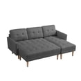 thumbnail image 4 of DeeHome GREY Fabric Right Facing Sectional Sofa Bed , L-shape Sofa Chaise Lounge with Ottoman Bench, 4 of 8