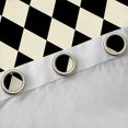 thumbnail image 4 of Homewish Classic Check Pattern Blackout Curtains Set of 2 (52x84 Each),Geometric Rhombus Print Window Curtains,Black Beige Curtains and Drapes For Kids,Super Cozy Room Decor, 4 of 6