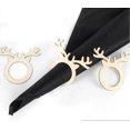 thumbnail image 5 of 20 Pcs Christmas Wooden Reindeer Napkin Ring Holders Horn Ring Table Dinner For Xmas Party Decoration Cute Napkin Buckle Home Napkin Ornaments Banquet, 5 of 5