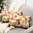 thumbnail image 2 of Thanksgiving Red Maple Leaves Lumbar Throw Pillow Covers Fall Pillow Covers 12x20 Set of 2 Rectangular Outdoor Pillow Covers Colorful Autumn Waist Pillowcase for Patio Home Decor Couch, 2 of 6