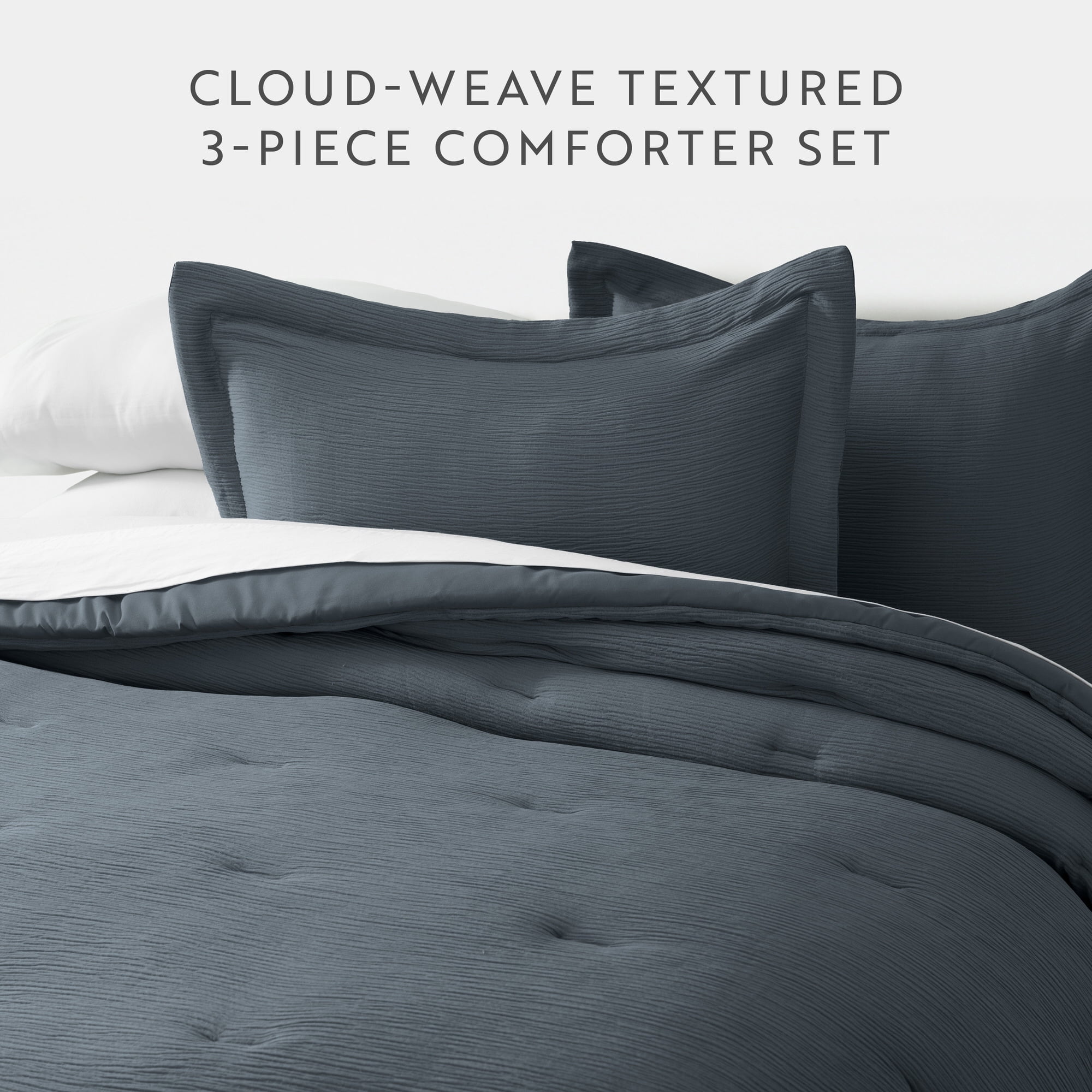 Cloud Weave Textured Comforter Set Plush All-Season Down Alternative Bedding - Comfort Canopy