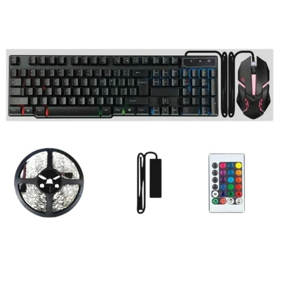 CYLO All-in-One Gaming Set: Keyboard, Mouse, and Vibrant LED Strip