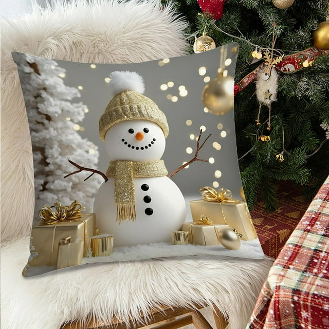 RKSTN Christmas Pillows Christmas Pillow Set Christmas Tree Reindeer Snowman Decorative Sofa Ambience Sense of Decorative Linen Pillow Christmas Decorations