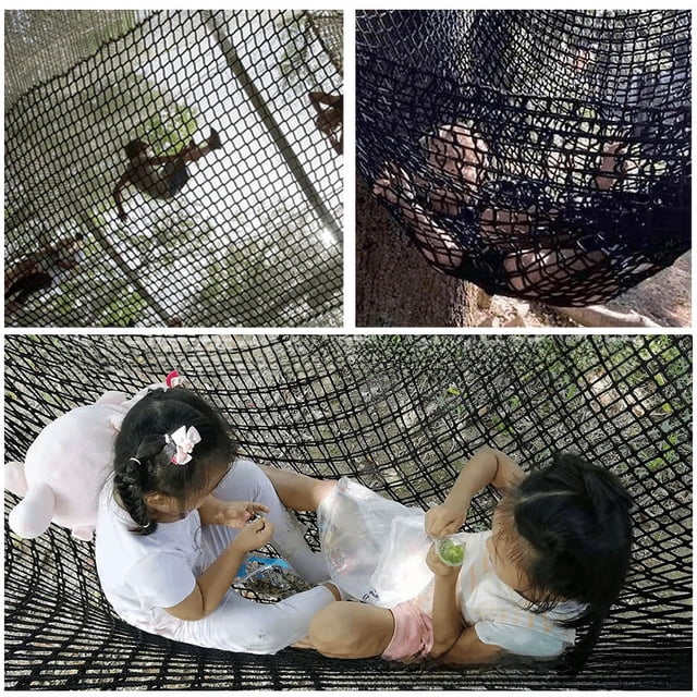 Red de seguridad protectora extendida para juegos infantiles al aire libre, 9,8 x 9,8 pies, red de seguridad de doble capa para juegos de alta resistencia
