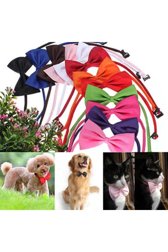 Dog Cat Collar Bow TIE Bows - (Purple)
