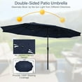 thumbnail image 5 of YYAo Large Sun Umbrella, Umbrella Canopy, 15 Feet Double-Sided Twin Patio Umbrella with Crank and Base-Navy, 5 of 8