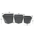 thumbnail image 3 of CosmoLiving by Cosmopolitan 18", 16", 15"W Indoor Outdoor Gray Metal Planter (3 Count), 3 of 9