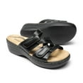 thumbnail image 3 of Women's Arch Support Slides - Adjustable Straps & Comfortable Wedge Heel, Soft Faux Suede Lining, 3 of 5