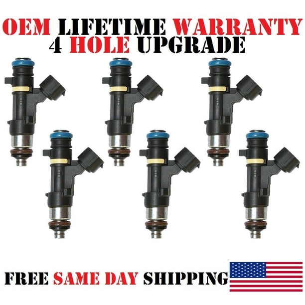 6x OEM 0280158007 4 Hole Upgrade Fuel Injectors for 20062014 Nissan