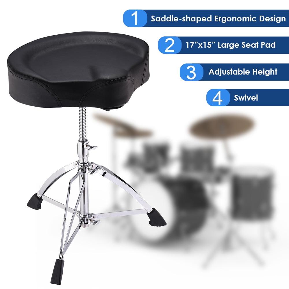 Saddle Drum Throne Drummer Stool Round Seat Chair Adjustable