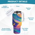 thumbnail image 4 of Ryvnso 40 oz Tumbler with Handle and Straw Insulated Stainless Steel Travel Mug with Lid Tie Dye Rainbow Pattern, 4 of 9