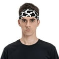 thumbnail image 4 of Uemuo Cow Print Black White Printed Sports Headbands for Men Women,Moisture Wicking Workout Headband, Sweatband Headbands,Non-slip Workout Gym Yoga Headband, 4 of 9