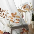 thumbnail image 5 of White Pumpkin Fall Semi Sheer Curtains 72 Inch Length 2 Panels Set, Thanksgiving Eucalyptus Leaves Autumn Sheer Kitchen Curtain Privacy Voile Window Curtain for Living Room Bedroom Rod Pocket Drapes, 5 of 7