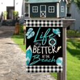 thumbnail image 4 of Life is Better at the Beach Garden Flag Summer Beach Garden Flag 12.5x18 Double Sided Buffalo Plaid Farmhouse Yard Flag Summer Seasonal Outdoor Decor, 4 of 6