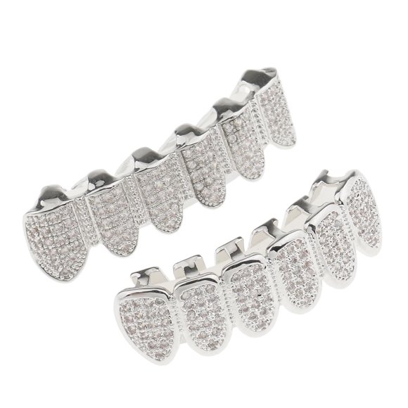 Bling CZ de Tapa Inferior con Rejilla de Chapada en dieciocho