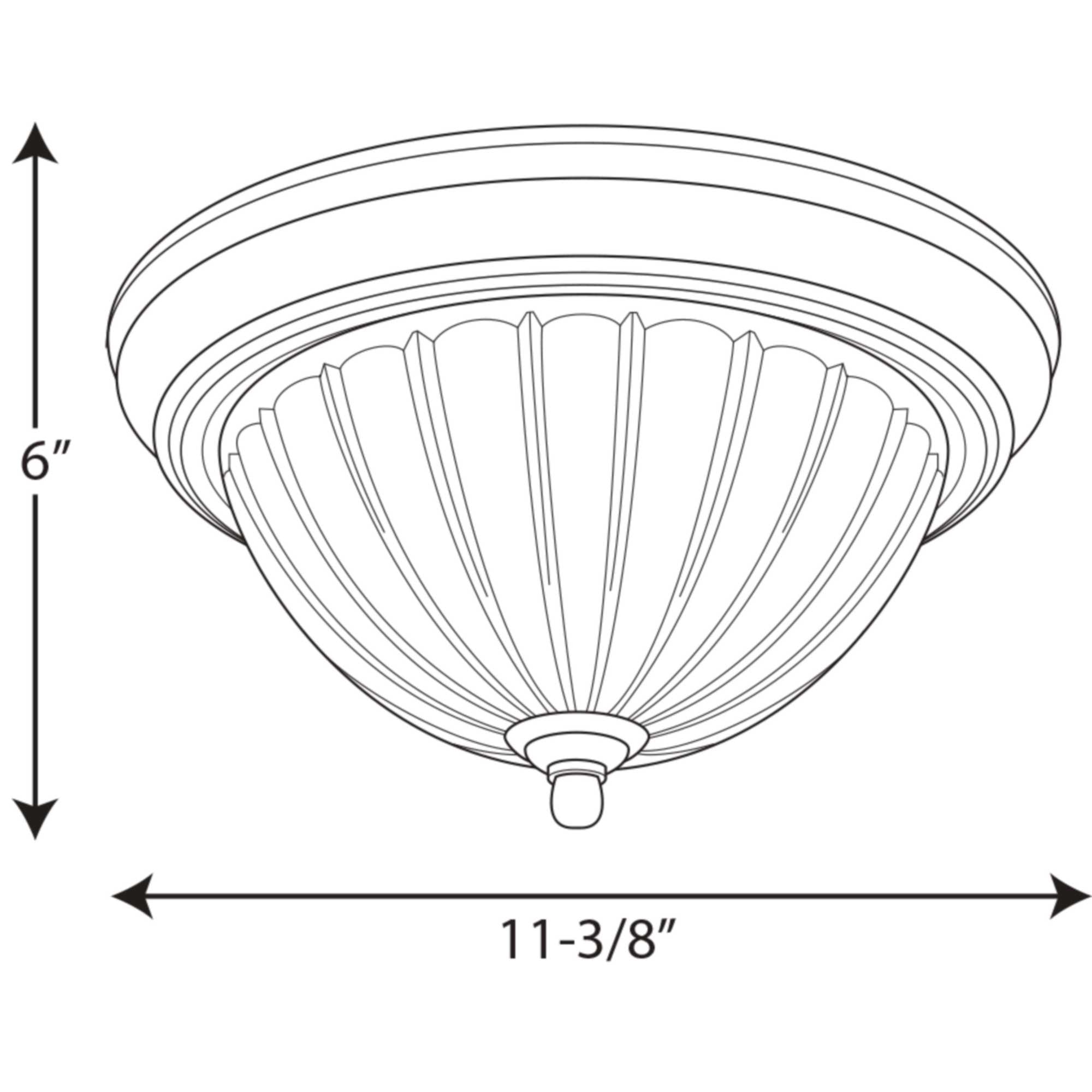 One-Light Melon 11-3/8" Close-to-Ceiling