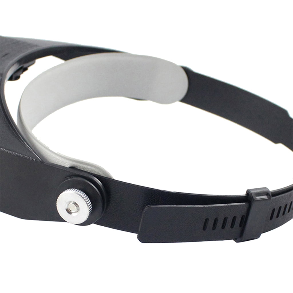 ZPAQI Handsfree Head Mount Magnifying Glass 2 LED Light for Jewelry Close Work Sewing