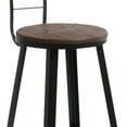 thumbnail image 3 of Contemporary Round Seat Barstool with Angular Legs, Brown and Black - BM219275, 3 of 5
