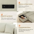thumbnail image 5 of Miekor Furniture 82.6" L-shaped Sectional Pull Out Sofa Bed Sleeper Sofa with Two USB Ports, Two Power Sockets and a Movable Storage Ottoman, Beige BS8344, 5 of 6