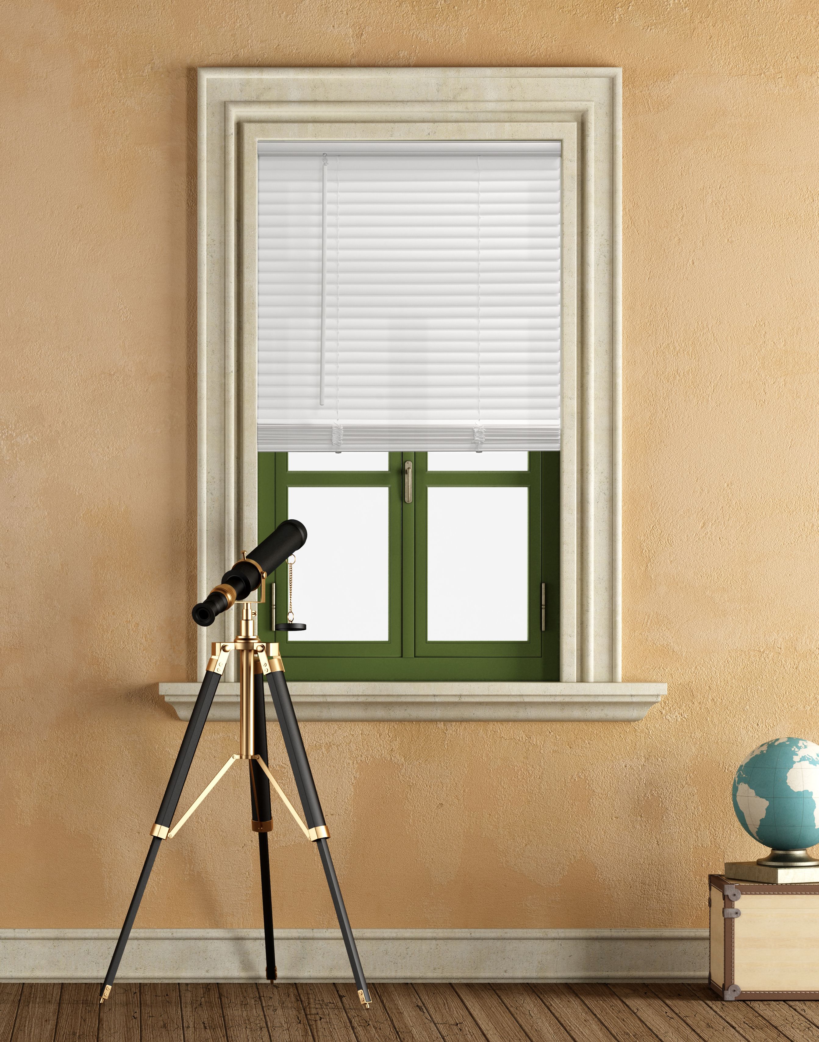 MAINSTAYS 1″ CORDLESS VINYL LIGHT FILTERING BLINDS, 1-PIECE, WHITE, 30″ W X 64″ L