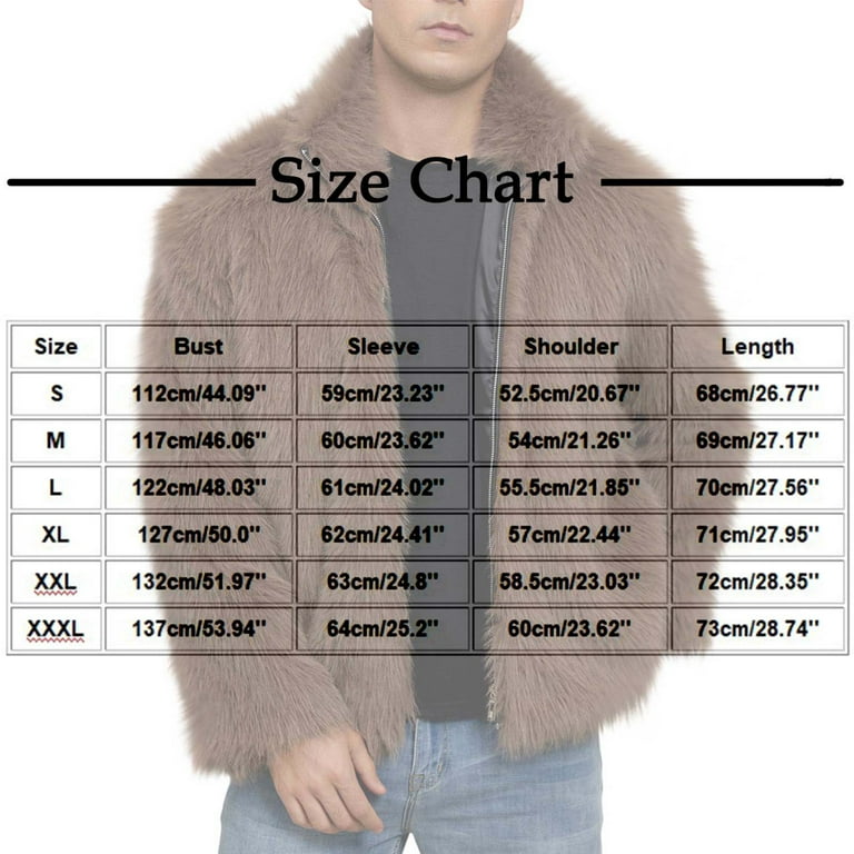 Xcmzpl Faux Fur Coat Winter Jackets for Men Zip Up Warm Winter