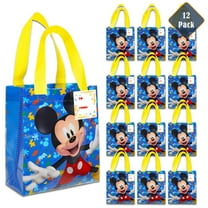 Mickey Mouse Party Favor Bags Set – 12 Pack of 8" Mickey Mouse Party Goodie Bags for Kids Bulk Reusable Mini Totes | Disney Birthday Party Supplies