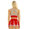 thumbnail image 4 of Oyolan Uniforme de Pom-Pom Girl Sans Manches avec Jupe Robe Rouge TTG, 4 of 8