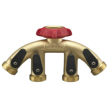 Nelson Sprinkler 50546 Brass 4 Outlet Faucet Manifold