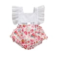 thumbnail image 3 of EYIIYE Combinaisons d'Été pour Bébés Filles Manches Volantes Imprimé Bonbon Citron, 3 of 7