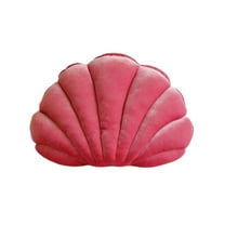 Pebbuoy 3D Velvet Shell Pillow Soft Insert Seashell Ocean Beach Theme Throw Pillow Cozy Cushion for Home Sofa Office Couch