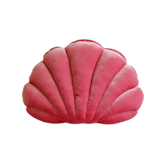 Pebbuoy 3D Velvet Shell Pillow Soft Insert Seashell Ocean Beach Theme Throw Pillow Cozy Cushion for Home Sofa Office Couch