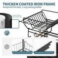 thumbnail image 5 of Innovaze Metal Dish Drying Rack, 2 Tier Compact Dish Rack w/Bamboo Holder for Kitchen Counter, Black, 5 of 7
