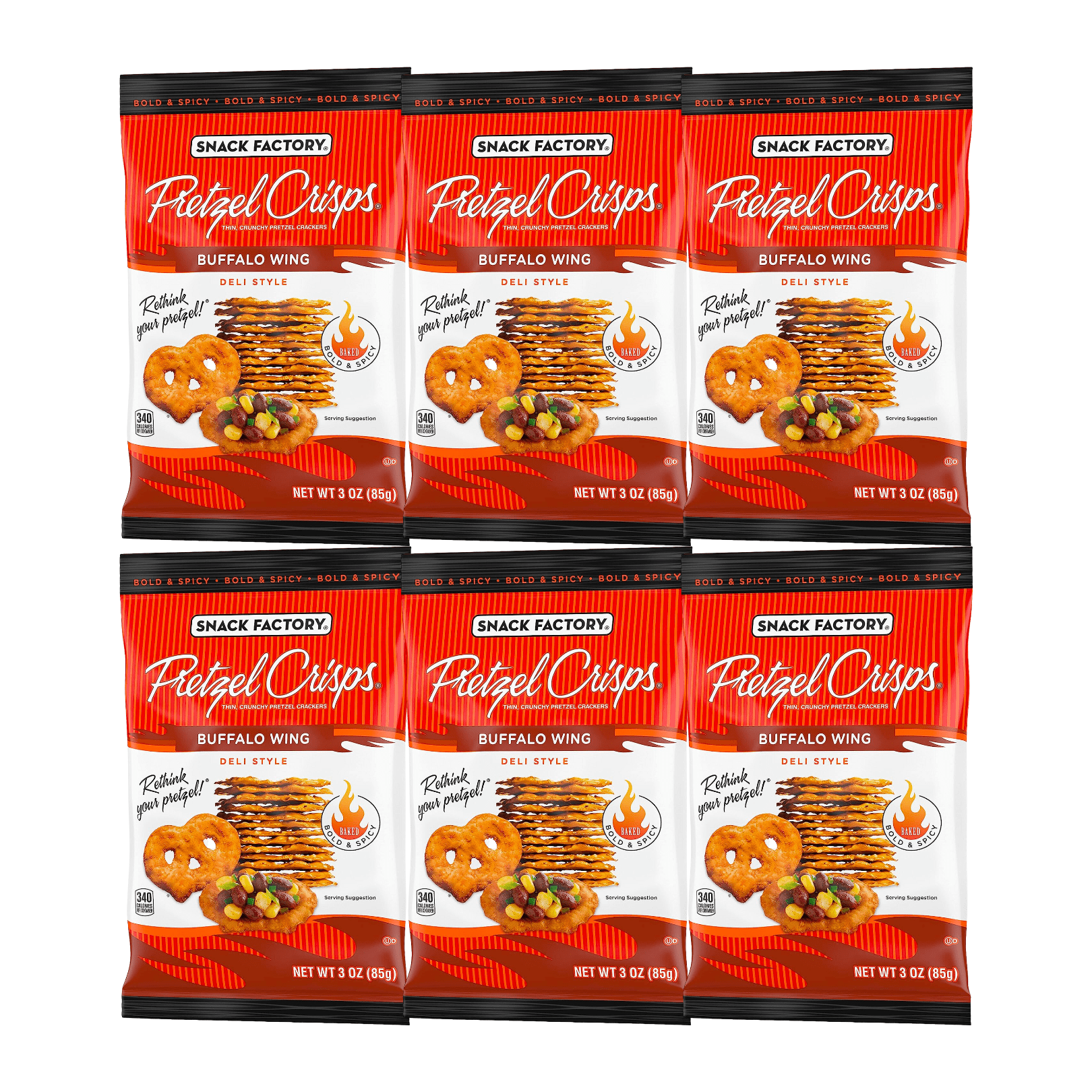 Snack Factory Buffalo WingFlavored Pretzel Crisps (3 oz., 6pack