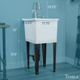 thumbnail image 4 of TEHILA Space Saver 16 Gallon White Utility Sink with Stainless Finish Pull-Down Faucet with Pause Mode, 4 of 9