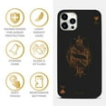 thumbnail image 4 of Case Yard Wooden Case for iPhone-12/12-Pro Soft TPU Silicone cover Slim Fit Shockproof Wood Protective Phone Cover for Girls Boys Men and Women Supports Wireless Charging King of Hearts Design, 4 of 7